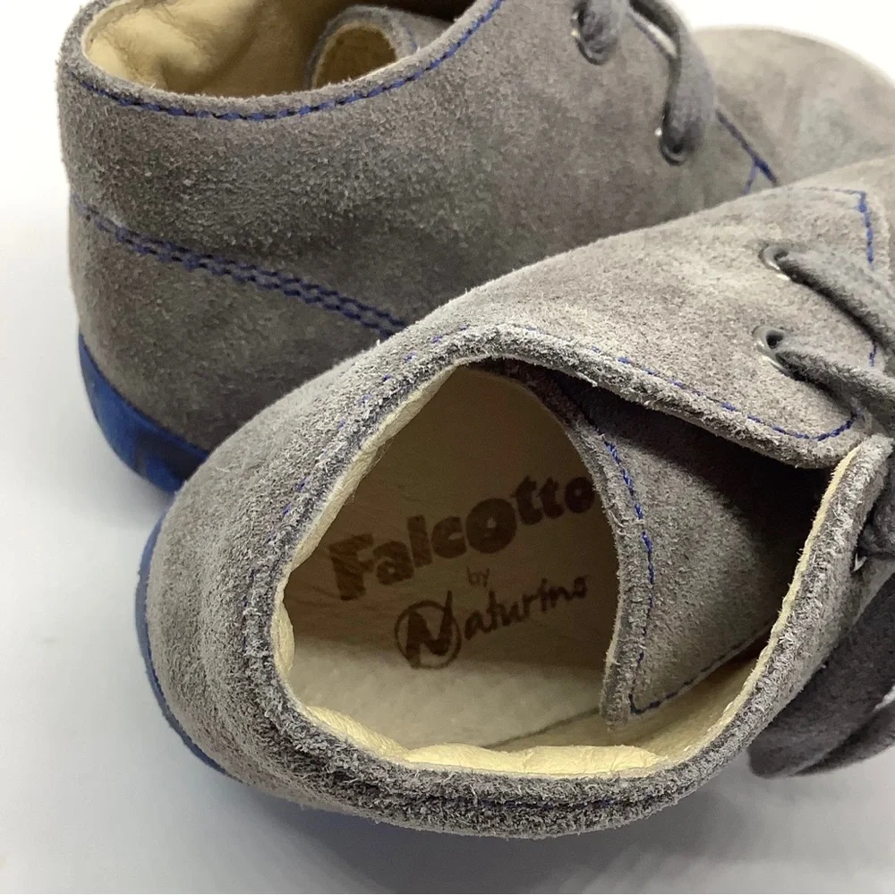 Falcotto of Italy babies first walker gray suede lace up EURO 20 US 4 NWT